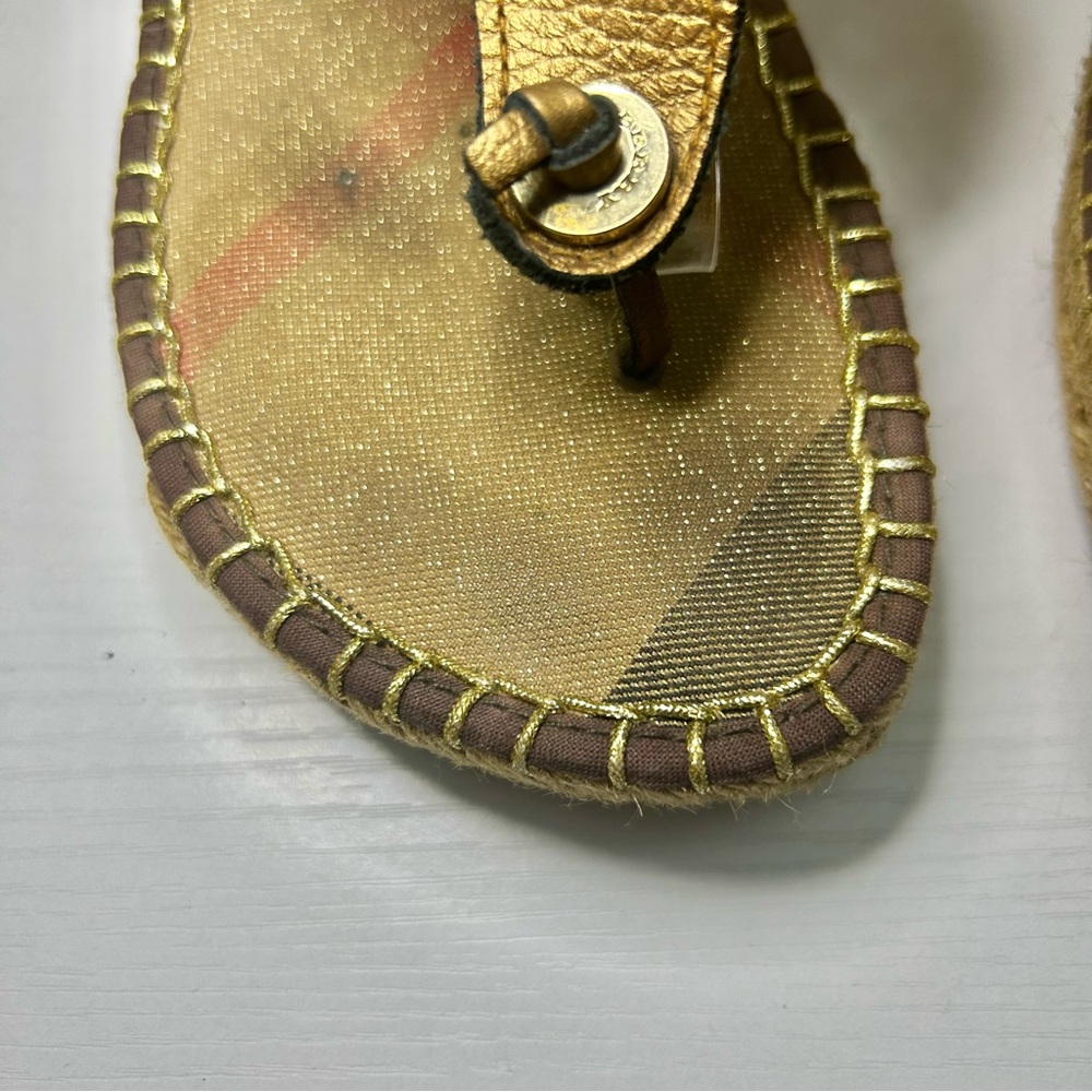 Burberry Espadrille Classic Nova Metallic Wedge Sandal EU 39 US 8.5 - Picture 5 of 16